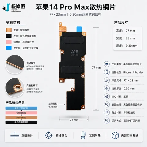 苹果14 Pro / 14 Pro Max通用散热铜片 · 图片8