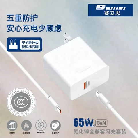 赛立思65W双口全兼容氮化镓闪充套装 · 图片5